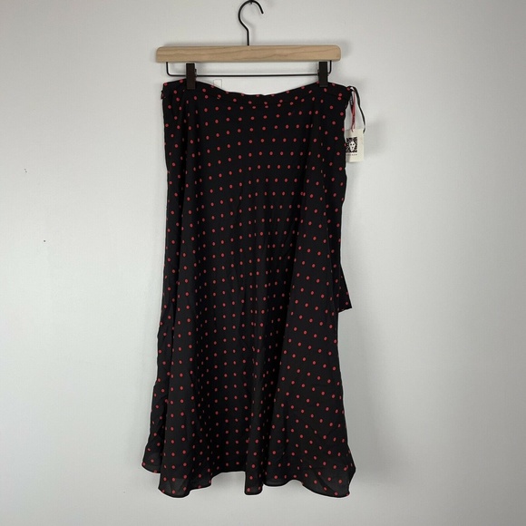 !!! Lowest Price!!! NWT Anne Klein Polka Dot Midi Faux Wrap Skirt - Picture 4 of 11